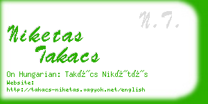 niketas takacs business card